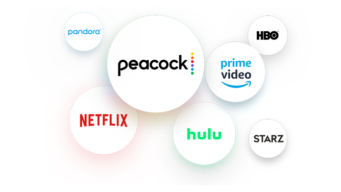 Bubbles for Peacock, Netflix Pandora, Hulu, Prime Video, HBO, and Starz